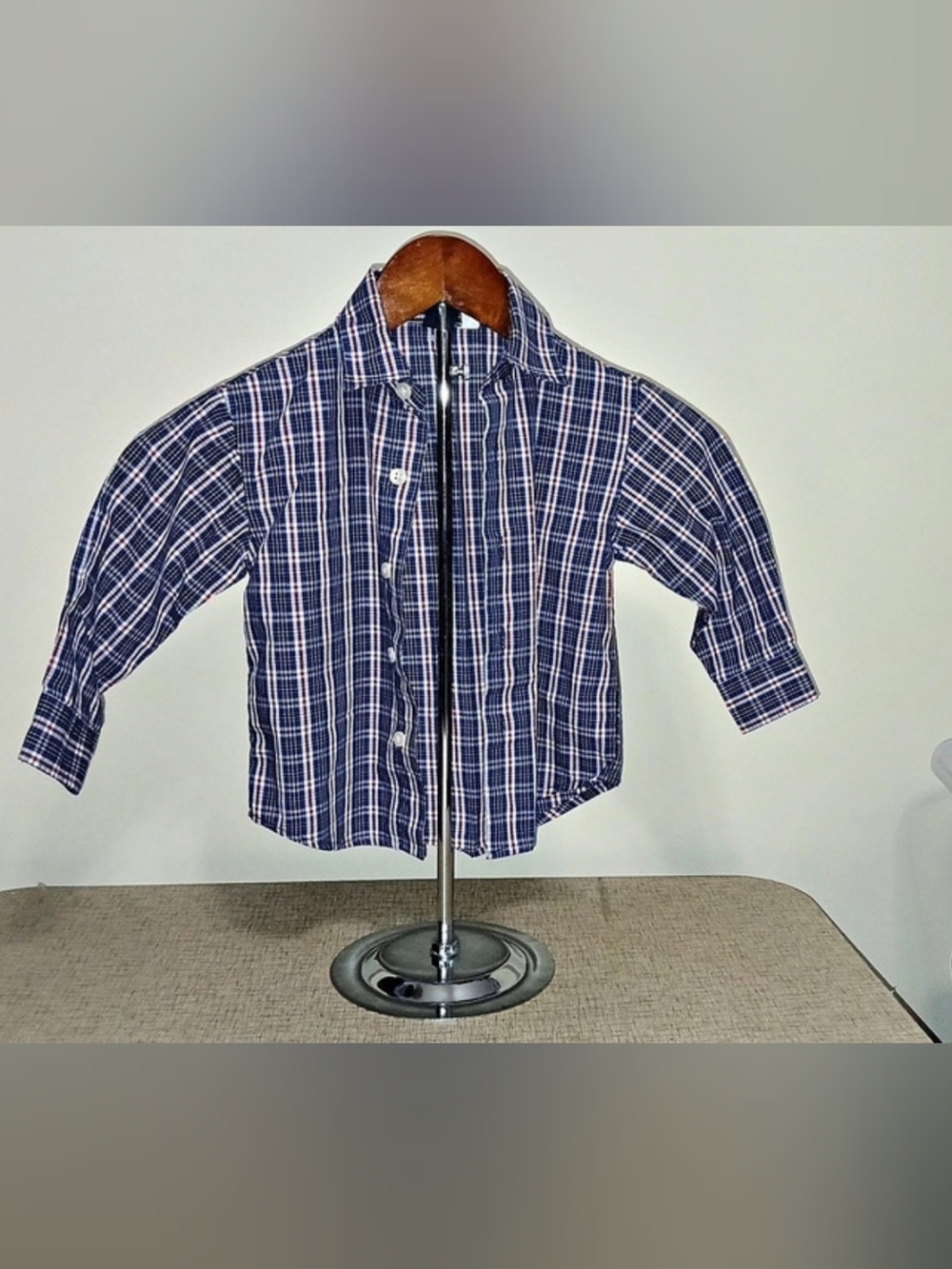 Nautica Boys Plaid Button Down in Blue, White, Yellow & Red Size 2T